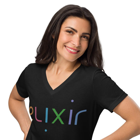 Elixir Rainbow Women’s V-neck T-shirt - Elixir Mind Body Boutique