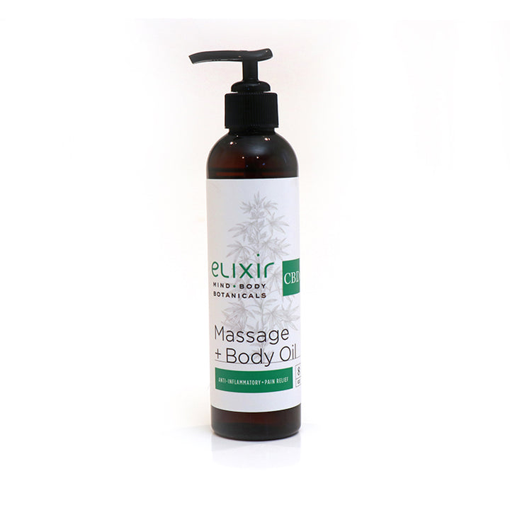 Elixir Mind Body Botanicals CBD Massage + Body Oil