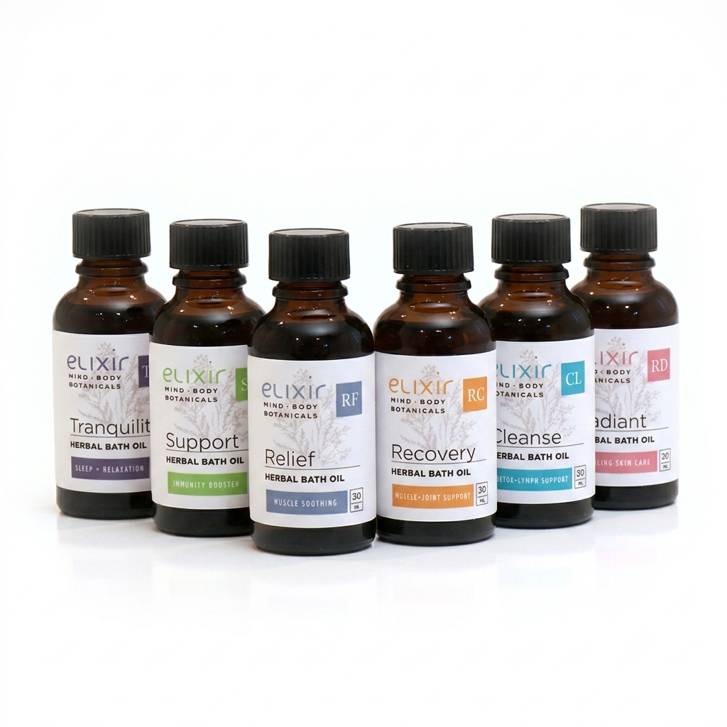 Elixir Mind Body Botanicals Herbal Bath Oils