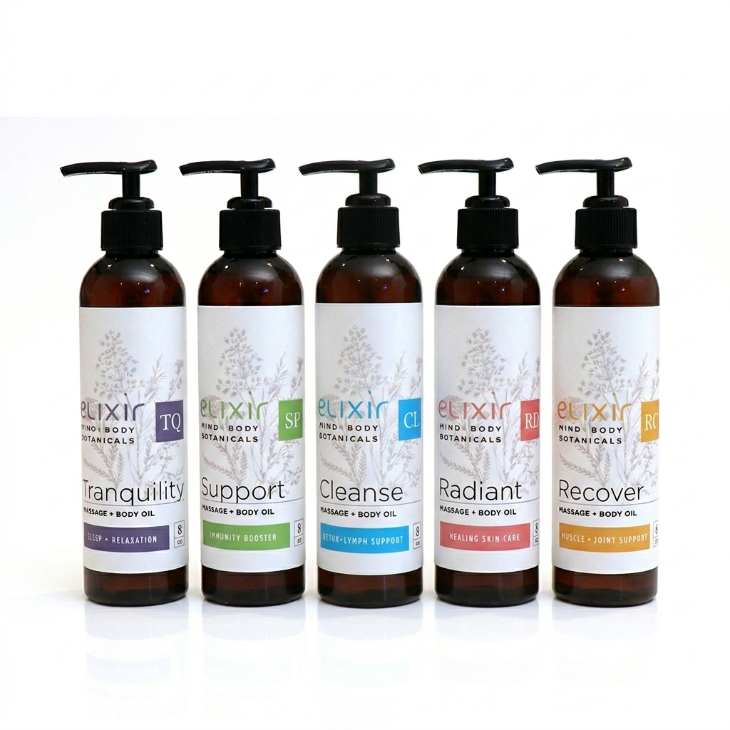 Elixir Mind Body Botanicals Massage + Body Oils