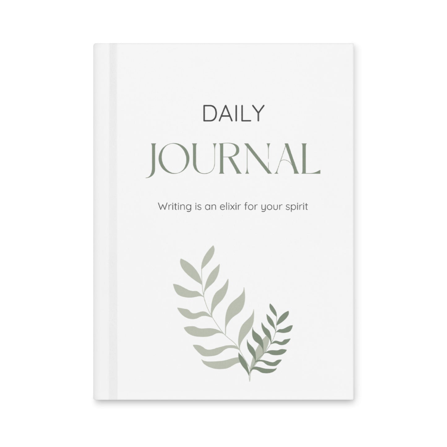 Cover of Elixir Minimalist Daily Journal with sage ferns 
