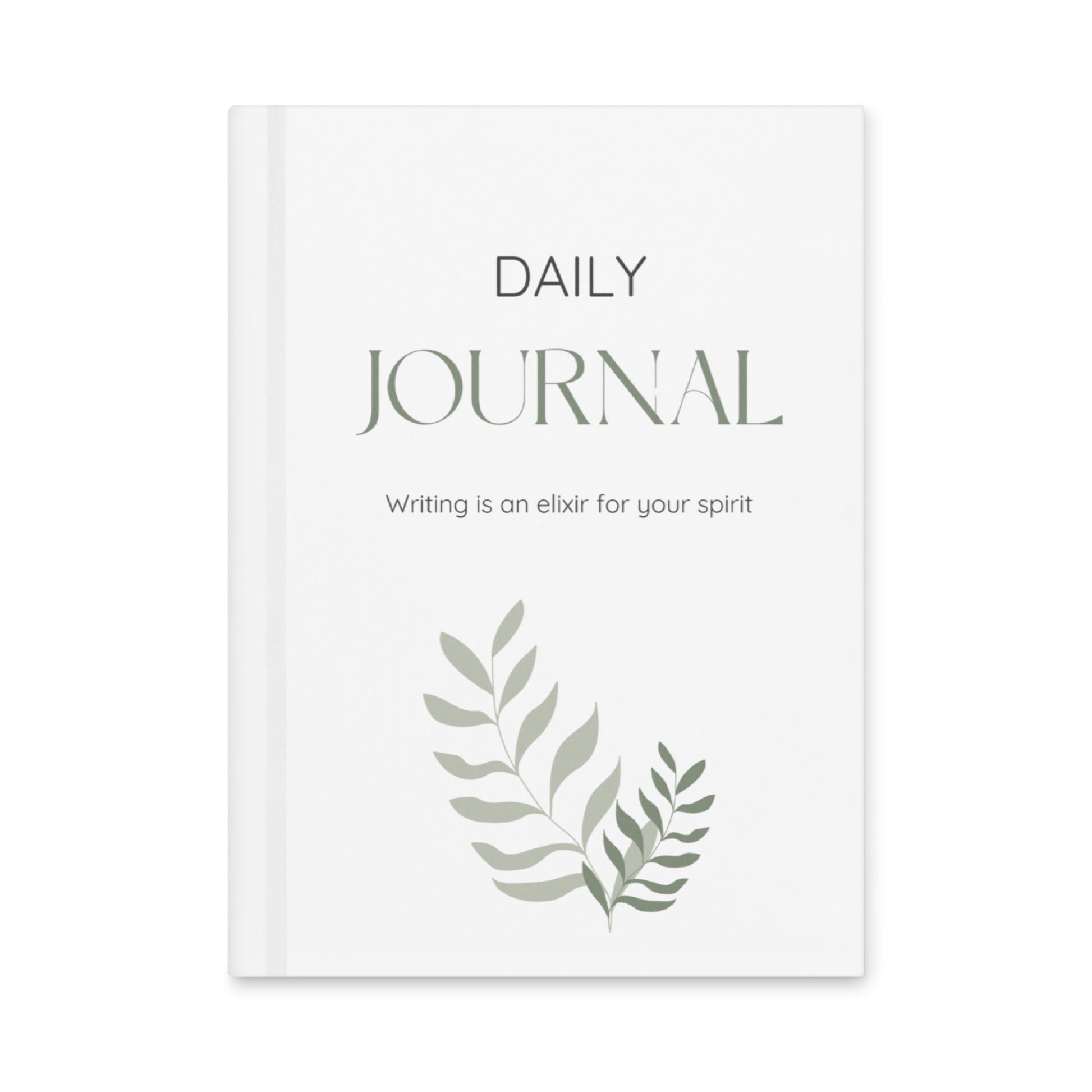Cover of Elixir Minimalist Daily Journal with sage ferns 